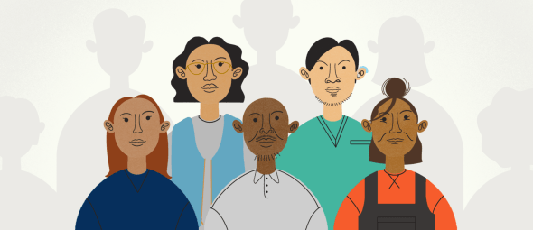 Illustration of people of different ethnicities